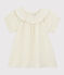 Blusa de gasa de algodón orgánico para niña blanco MARSHMALLOW