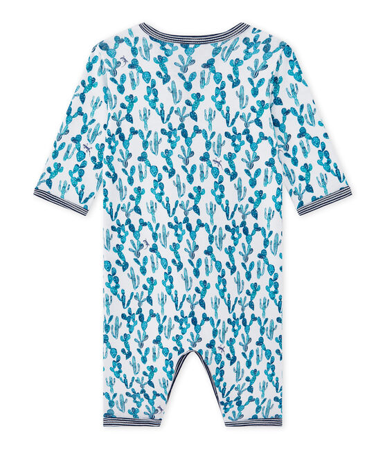 Pijama sin pies estampado de cactus para bebé niño blanco ECUME/blanco MULTICO