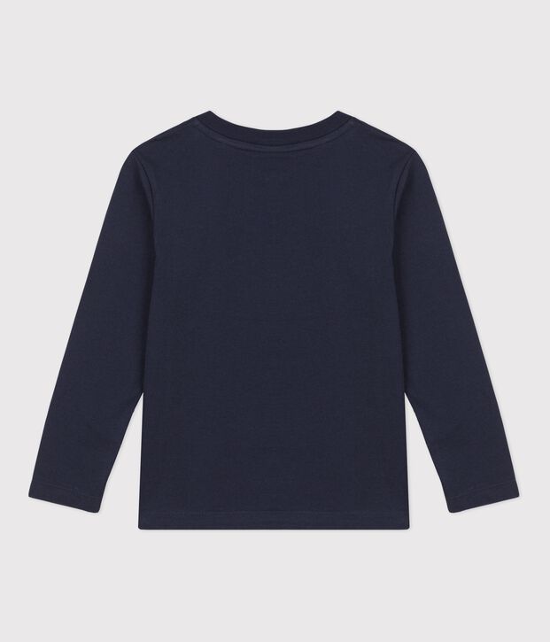 Camiseta de manga larga de algod&oacute;n de ni&ntilde;o azul/azul