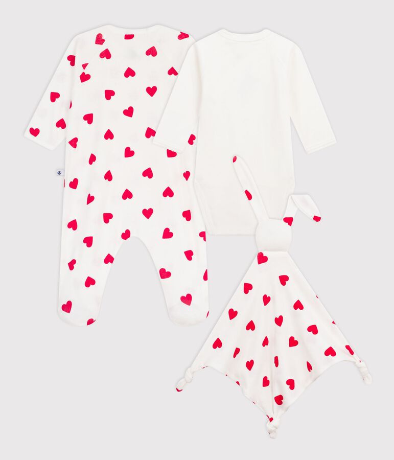 Estuche regalo de algod&oacute;n con estampado de coraz&oacute;n para reci&eacute;n nacido multicolor