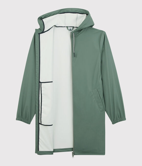 Chubasquero largo y ligero de material reciclado unisex verde THUYA