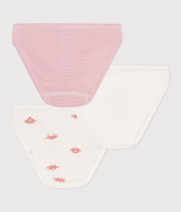 Juego de 3 braguitas infantiles de algod&oacute;n con estampado de cangrejos multicolor