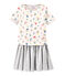 Vestido de cintura baja en túbico para niña blanco MARSHMALLOW/blanco MULTICO