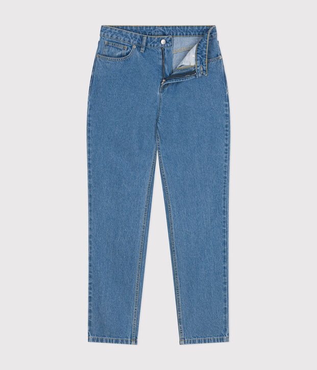 Pantal&oacute;n denim recto para mujer azul
