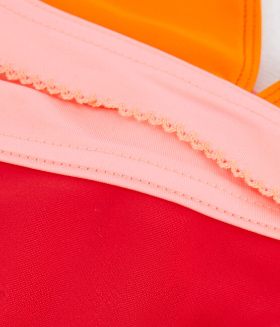 Traje de baño de 2 piezas ecorresponsable para niña naranja TIGER/blanco MULTICO