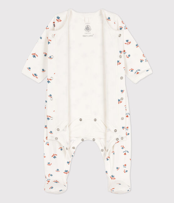 Bodyjama de túbico con flor para bebé blanco MARSHMALLOW/blanco MULTICO
