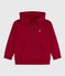 Sudadera infantil de algodón liso con cremallera AMARANTE