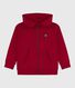 Sudadera infantil de algodón liso con cremallera