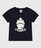 Camiseta de manga corta de punto con motivo para bebé azul SMOKING