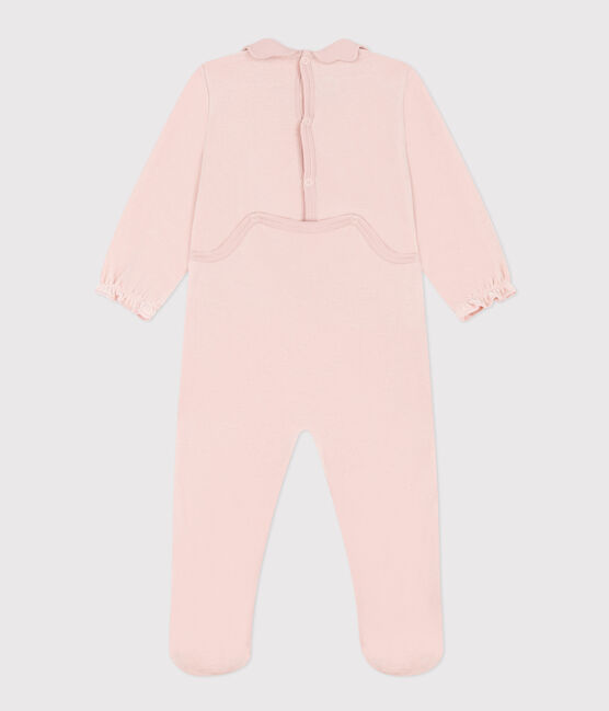 Pijama de terciopelo rosa liso para bebé rosa SALINE