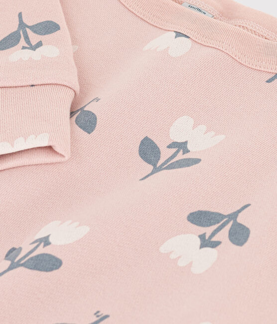 Sudadera de felpa para niña rosa SALINE/blanco MULTICO