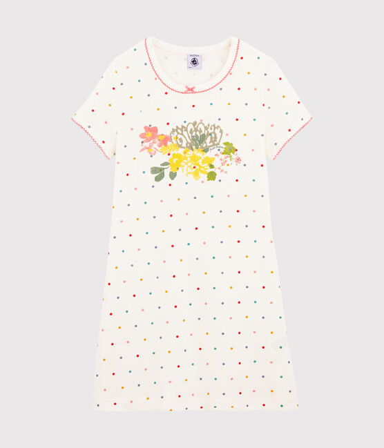 Camisón para niña de punto blanco MARSHMALLOW/blanco MULTICO