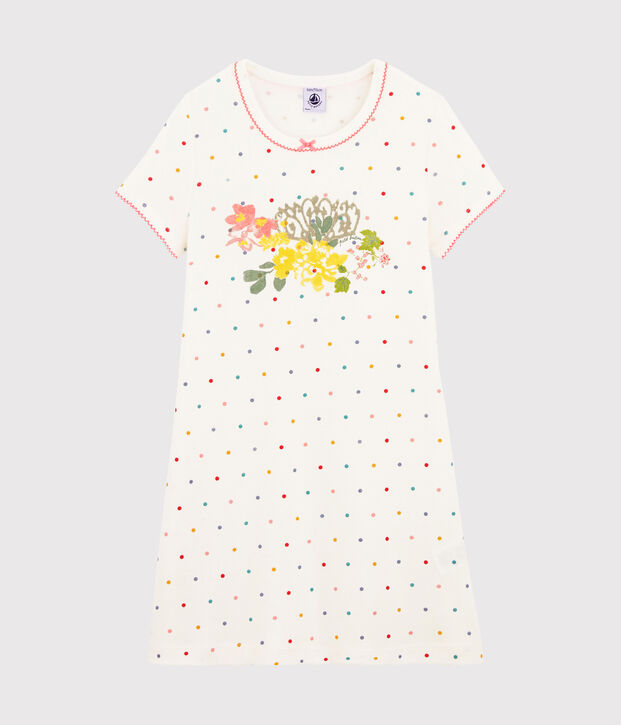 Camis&oacute;n para ni&ntilde;a de punto blanco/multicolor