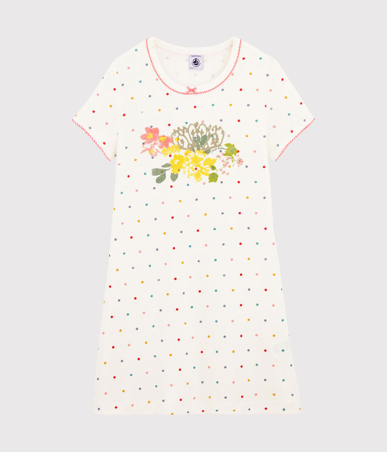 Camis&oacute;n para ni&ntilde;a de punto blanco/multicolor