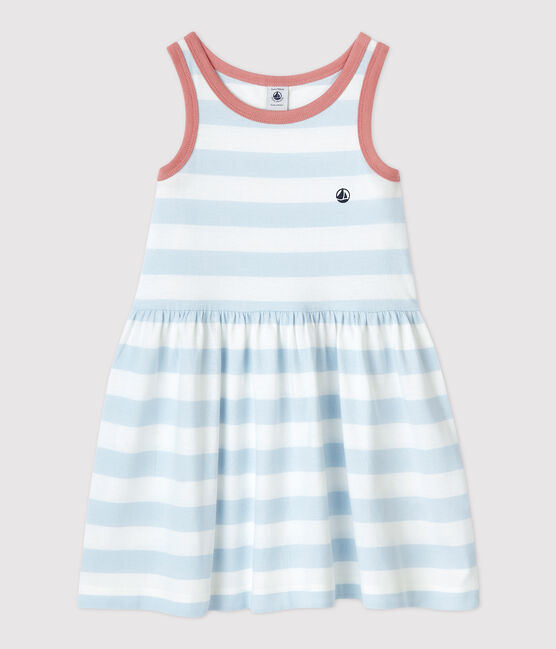 Vestido sin mangas de algodón a rayas para niña PLEINAIR/ MARSHMALLOW