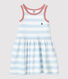 Vestido sin mangas de algodón a rayas para niña