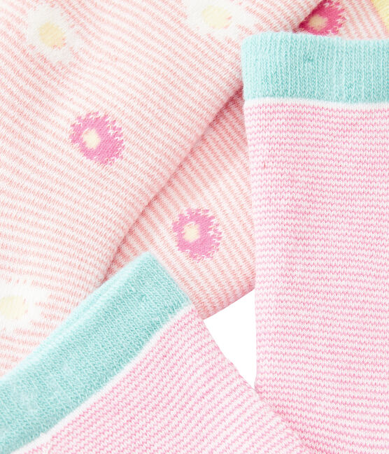 Lote de 2 pares de calcetines niña azul MARSHMALLOW:SMOKING/blanco MARSHMALLOW