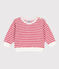 Sudadera de rizo a rayas para bebé blanco MARSHMALLOW/rojo PEPS