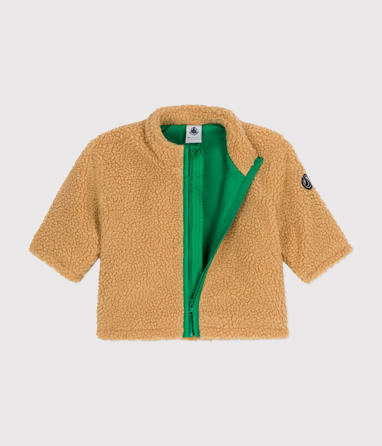 Chaqueta de sherpa de beb&eacute; beige