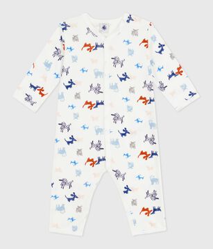 Pijama sin pies de algodón con estampado de perro para bebé blanco/multicolor