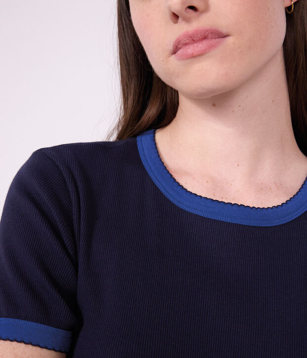 Camiseta lisa de algod&oacute;n de manga corta para mujer SMOKING