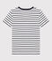 Camiseta LA ICONICA de algodón con cuello de pico para mujer blanco MARSHMALLOW/azul SMOKING