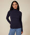 Camiseta Iconique de cuello vuelto de punto 2x2 para mujer azul SMOKING