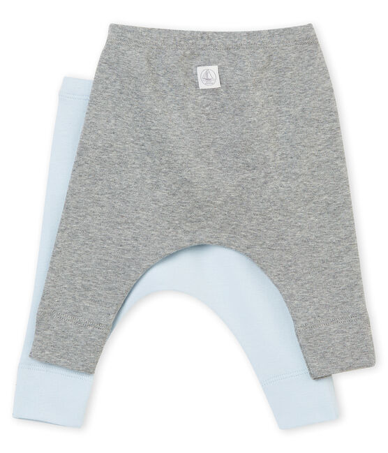Lote de dos legging para bebé en punto 1x1 afelpado liso variante 1
