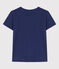 Camiseta LA RECTA de algodón con cuello redondo para mujer azul CHALOUPE