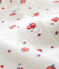 Pijama para bebé niña en punto 1x1 afelpado estampado blanco MARSHMALLOW/blanco MULTICO