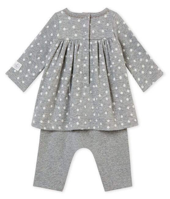 Vestido legging bebé niña gris SUBWAY/blanco MULTICO