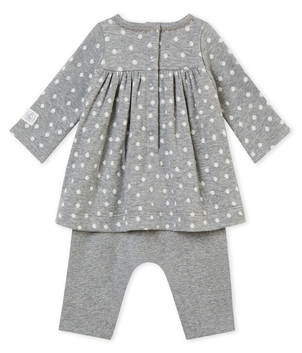 Vestido legging beb&eacute; ni&ntilde;a gris/multicolor