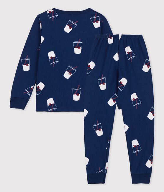 Pijama infantil de algodón orgánico Tajinebanane x Petit Bateau azul MEDIEVAL/blanco MULTICO