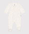 Pijama de terciopelo para bebé blanco MARSHMALLOW/blanco MULTICO