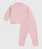 Conjunto de sudadera y pantalón de algodón liso para bebé rosa JOLI