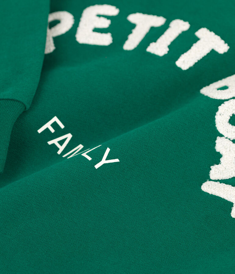 Sudadera de mulet&oacute;n infantil unisex verde