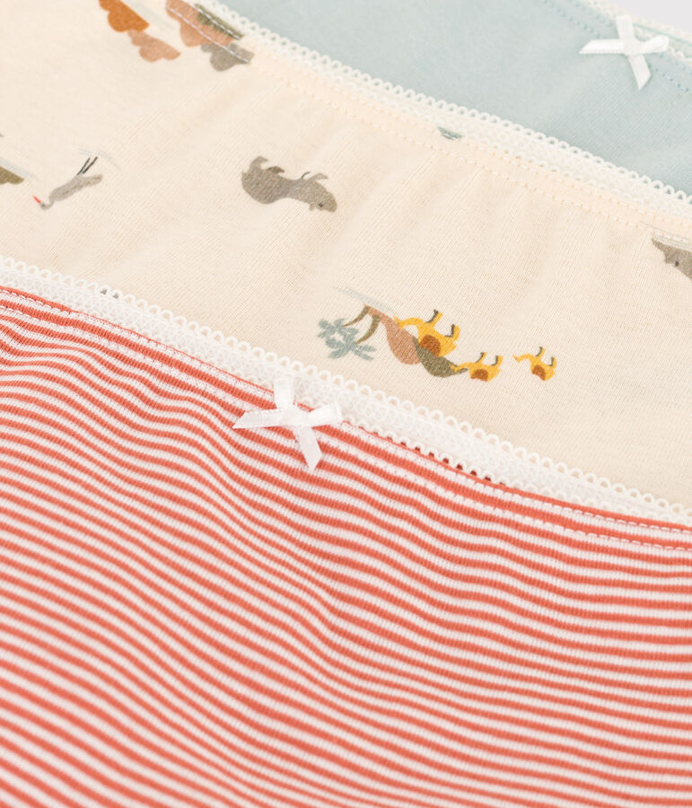 Juego de 3 culottes de algod&oacute;n con animales para ni&ntilde;a multicolor