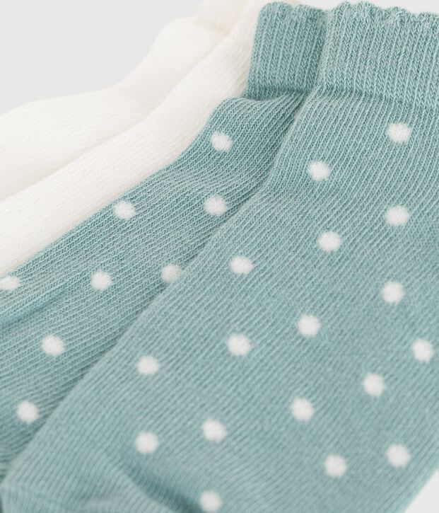 2 pares de calcetines de algod&oacute;n con lunares para ni&ntilde;a multicolor