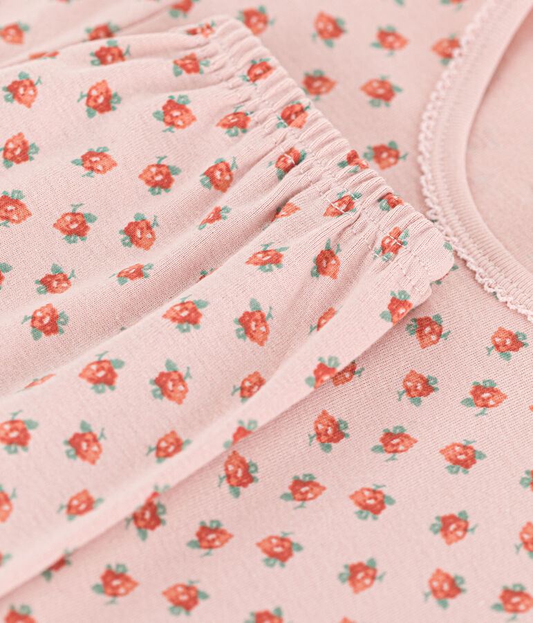 Pijama de manga corta de algod&oacute;n para ni&ntilde;a rosa/multicolor
