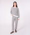 Pijama de rizo de algodón a rayas para mujer azul MILK/ SOIR