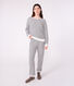 Pijama de rizo de algodón a rayas para mujer