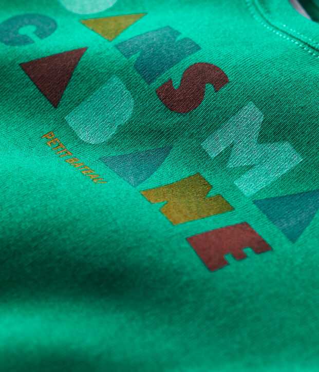 Camiseta de manga corta con motivo de algod&oacute;n de beb&eacute; verde