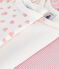 Juego de bodis de algodón de manga larga con estampado de corazones para bebé variante 1