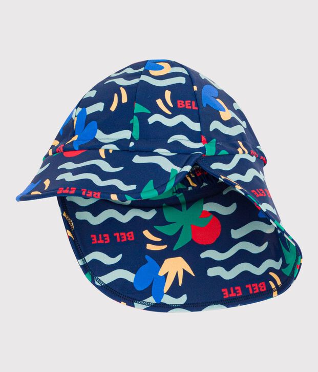 Sombrero con protecci&oacute;n frente a los rayos UV y estampado de ola para beb&eacute; azul/multicolor