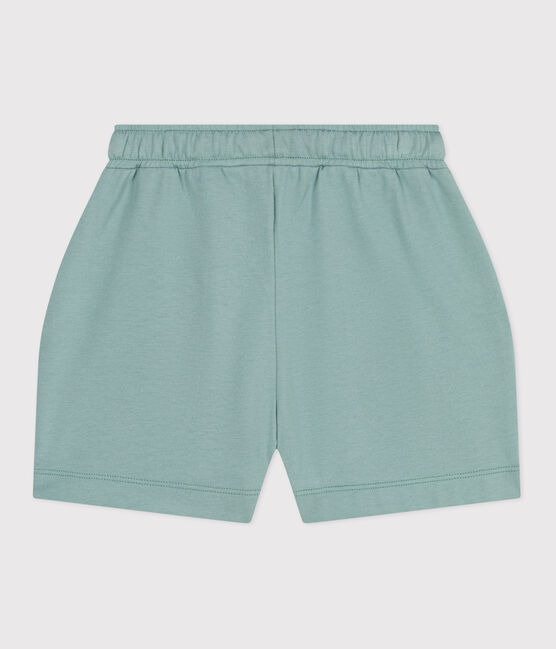 Shorts infantiles de algodón liso verde PAUL