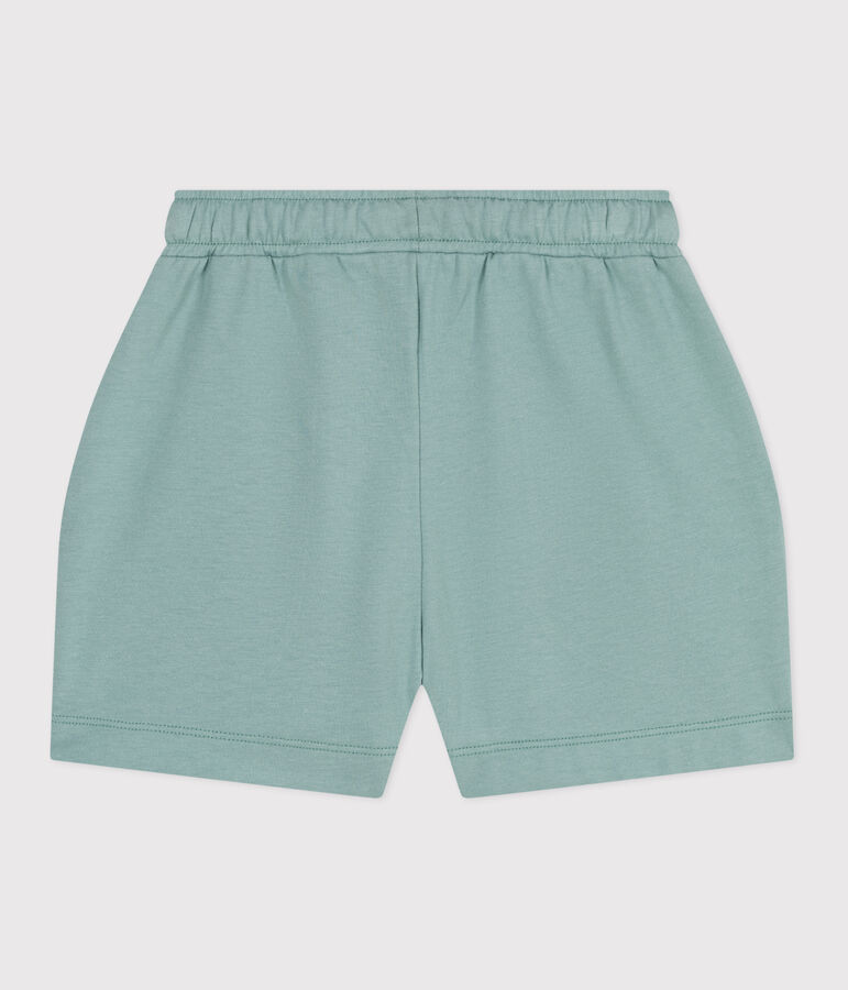 Shorts infantiles de algod&oacute;n liso verde PAUL