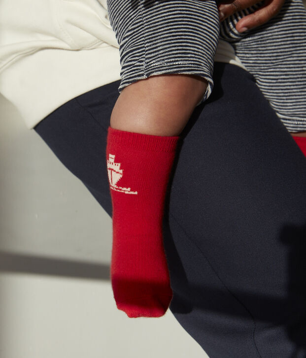 Juego de 2 pares de calcetines de punto de algod&oacute;n para beb&eacute; multicolor