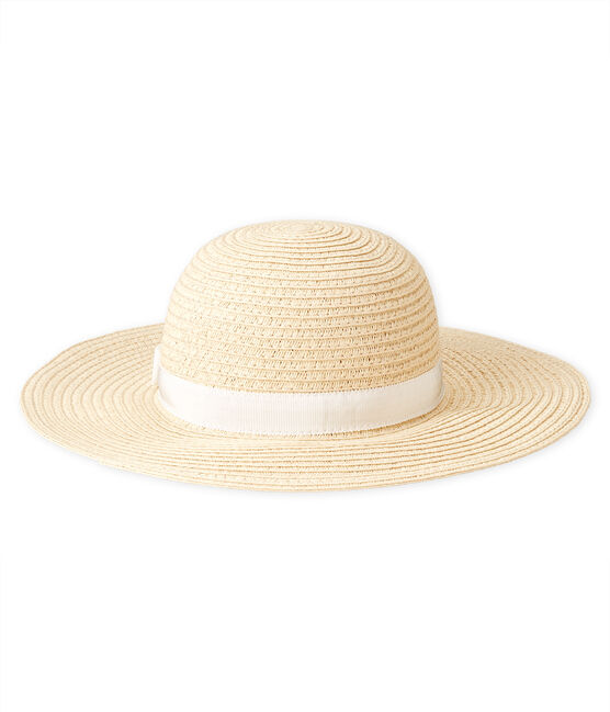 Sombrero de paja bebé niña rosa NATUREL