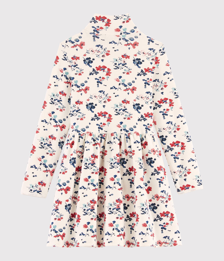 Vestido de manga larga para ni&ntilde;a blanco/multicolor