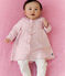 Vestido de algodón con cuello con estampado de flores y corazones y leggings para bebé rosa JOLI/blanco MULTICO